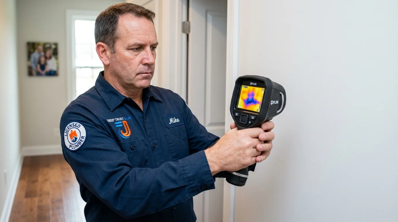 Thermal imaging leak detection by Johns Plumbing LLC in Cando